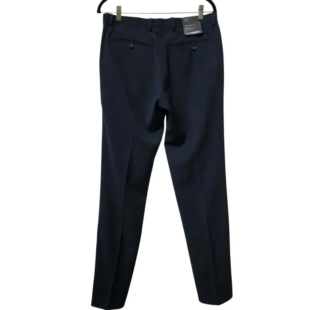 NWT Banana Republic Men's Tailored Fit Italian Wool Navy Dress Pants Size 31/32
